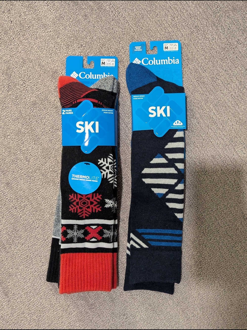 NWT - 3 Pairs - Columbia Ski Socks